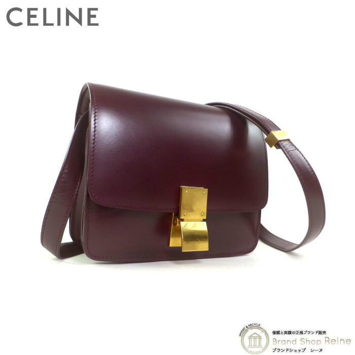 CELINE ハンドバッグ Celine Classic Box Small Shoulder Bag 18918 Burgundy | eBay