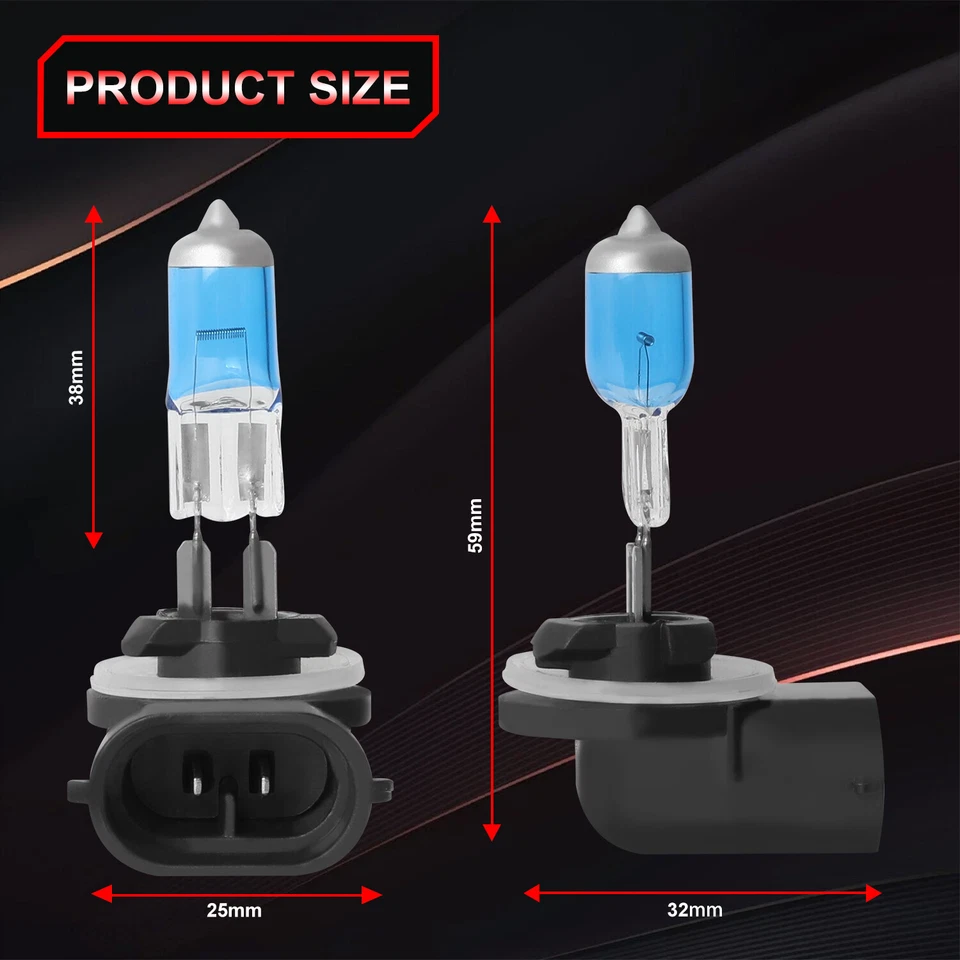 Faros antiniebla halógenos para Chevrolet Corvette 1991-1996 4200 k blanco cálido 881 Foto 4 de 4