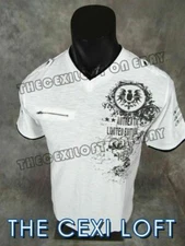 Mens T-Shirt White Limited Edition Graphic Eagle VERTICAL Casual Sport