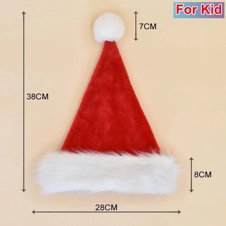 Рождественская шапка бархатная утолщенная шапка Санта-Клауса для взрослых детей унисекс праздничная - Изображение 4 из 4