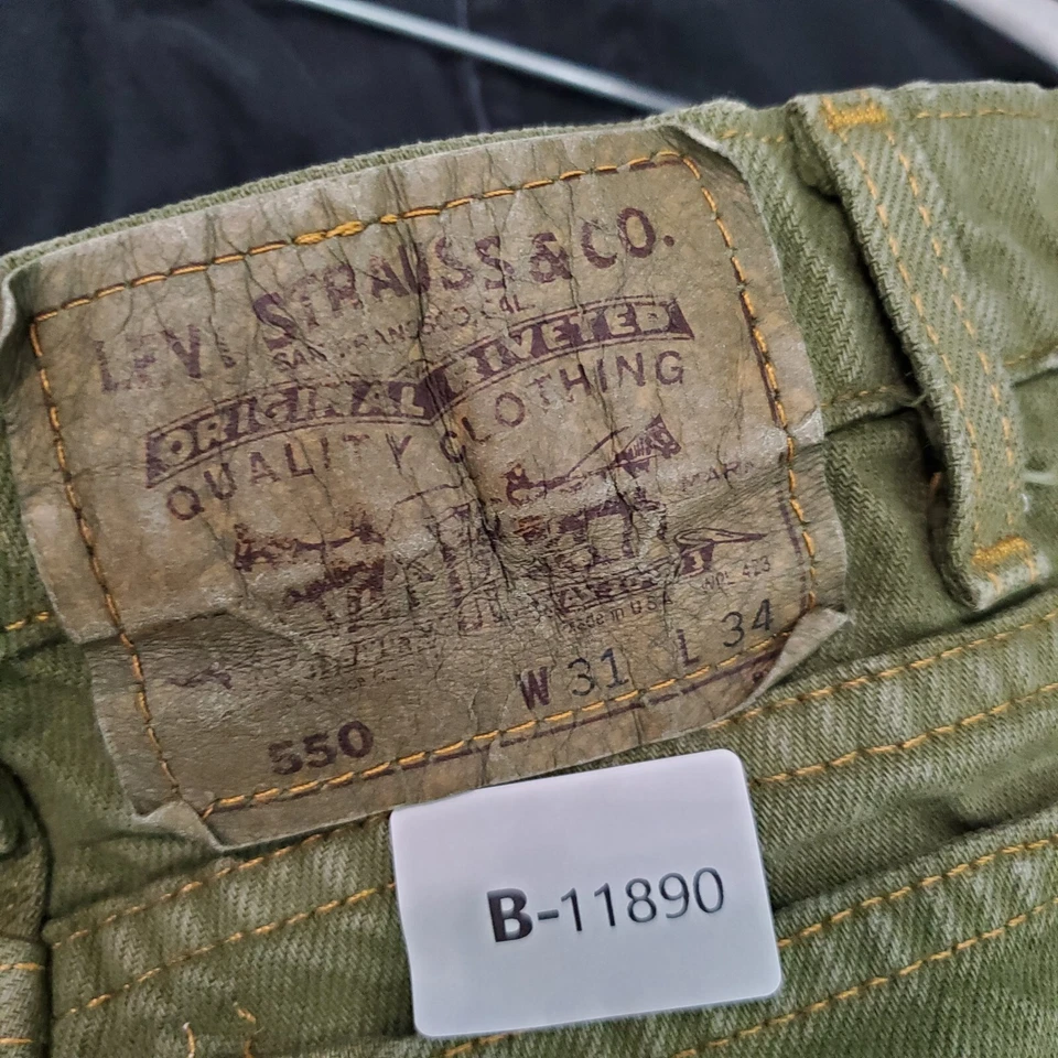 Pantalones Cortos De Colección Levi's 550 Naranja Tab Mujer 31 Verde Años 90 Hecho en EE. UU. Entrepierna 2" Foto 4 de 4