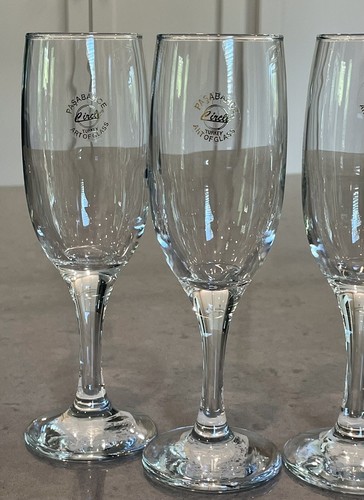 New Pasabahce Circle Turkey Art of Glass Champagne Flute Wine Set of 4 - Picture 3 of 10