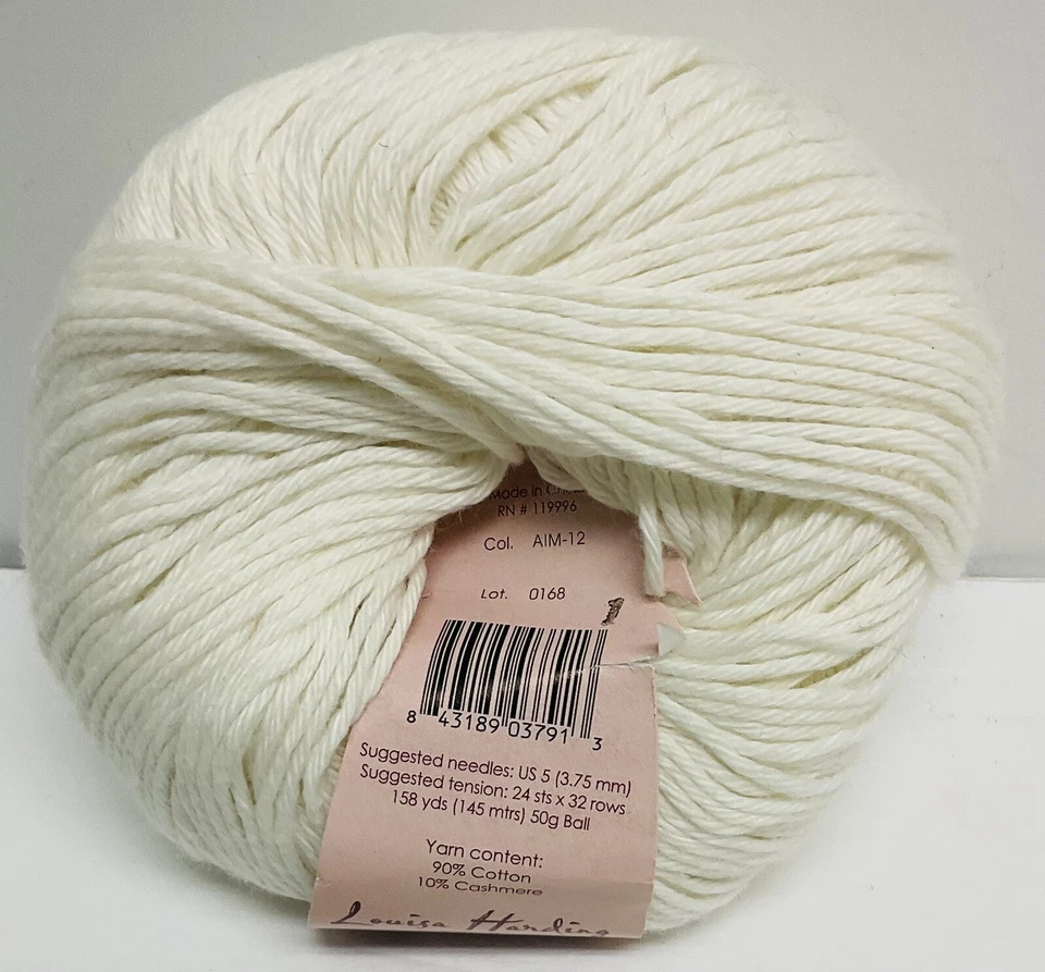 Louisa Harding Aimee Cotton/Cashmere Yarn Lot of 2 Cream Sport New Vintage - Image 2 of 4