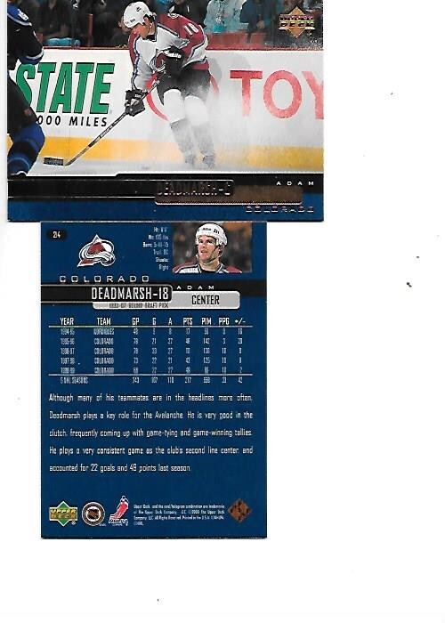 Adam Deadmarsh 1999-00 Upper Deck Hockey Card #214 BOGO FREE Colorado Avalanche