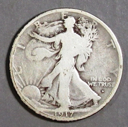 1917-D Obv. Walking Liberty Half Dollar Pleasing VG.