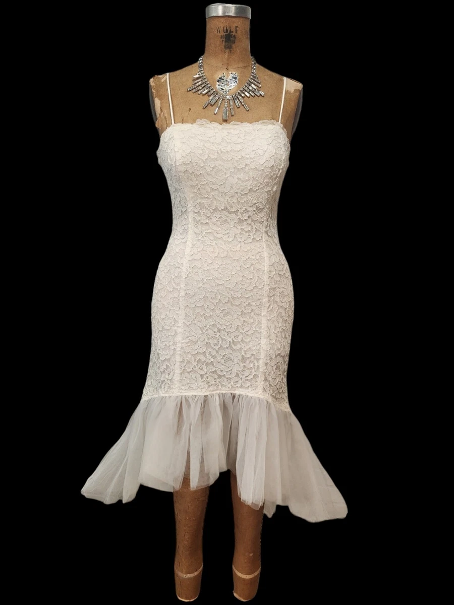 White 80s hotsell prom dress