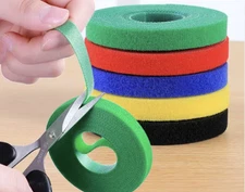 5 Yard 13mm Nylon Cable Tie Hook & Loop Tape Reel Strap Cord Self Grip Black