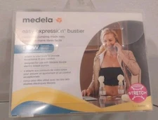 Medela Easy Expressions Black Bustier Bra Sz Small Hands Free Pumping Nursing