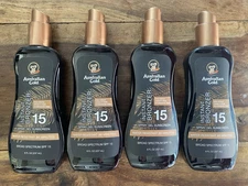 4x Australian Gold Instant Bronzer SPF 15 Spray Gel Sunscreen 8oz NEW Free Ship