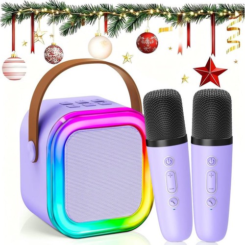 3-In-1 Mini Karaoke Machine with Wireless Microphones