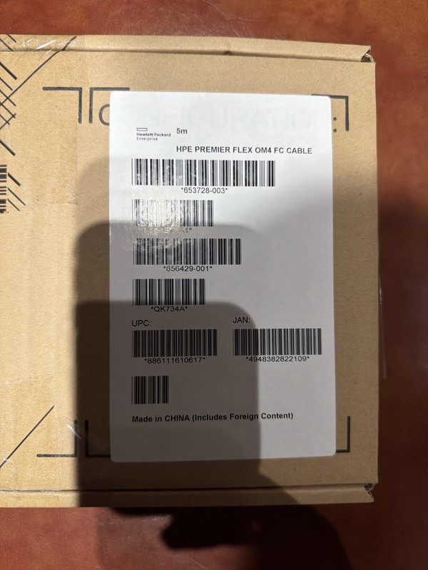 QK734A HP 5M Premier Flex OM4 FC Cable 16.4FT 653728-003 Fiber Optic Patch Cord