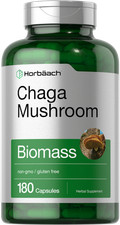 Chaga Mushroom Capsules  600mg  180 Count  Non-GMO  by Horbaach