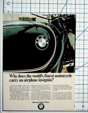 Vintage 1960s BMW Motorcycle Ad Bavarian Motor Works Print Ephemera