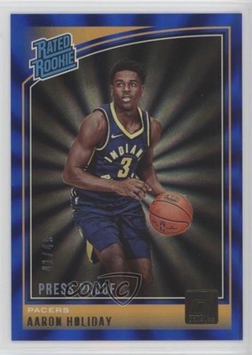 2018-19 Panini Donruss Press Proof Blue Laser 41/49 Aaron Holiday Rookie RC 1k5