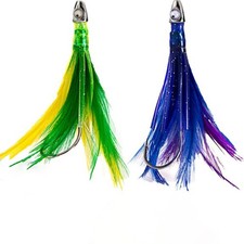 Jigs Fish Lure Assorted Colors For Big Game Fishing Rigged Feather Chain