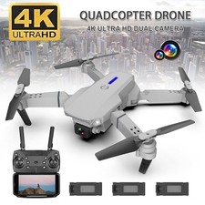 Drone X Pro WIFI FPV 4K HD Dual Camera 3 Batteries Foldable Selfie RC Quadcopter
