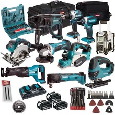Makita 18V 10 Piece Combo Tool Kit 3 x 5.0Ah Battery Accessorie Set T4TKIT-17227
