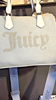 Juicy Couture Denim Obsession Satchel NWT Blue Jean Logo Shoulder Bag Y2K Rare