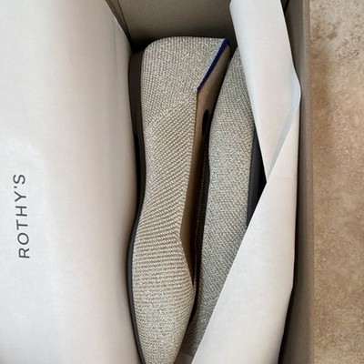 Rothy's Women s Diamond Twi Pointed Toe Twill Slip-On Flats Trim US 8
