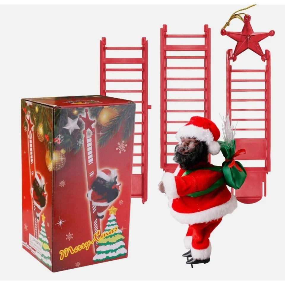 Escalera de Escalada Eléctrica Papá Noel con Música - Árbol de Navidad Decoración Regalo Foto 3 de 4