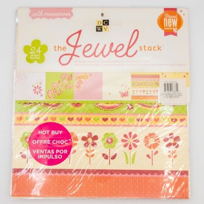 DCWV The Jewel Stack 12x12 Scrapbook Paper 24 Sheets with Rinestones