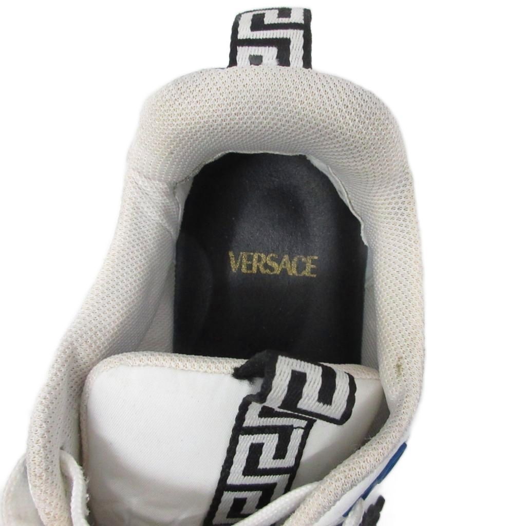 Versace Sneakers Men’s Calf Leather Lowcut Shoes White Navy US 9 42 Used thumbnail 8