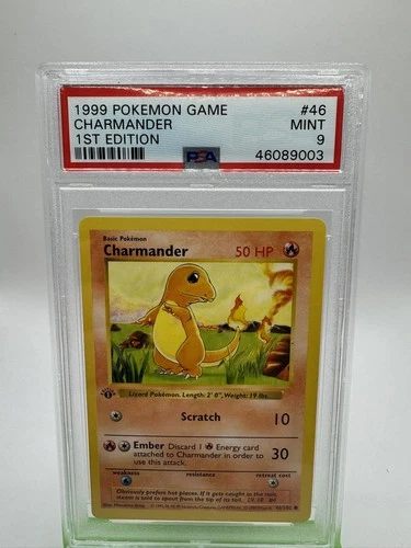 1999 Pokemon Game Charmander PSA 9 First 1st Edition Base Set 46/102 Card No 46