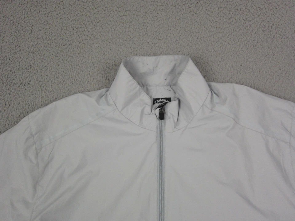 Chaqueta cortavientos Callaway para hombre grande gris golf cremallera completa rendimiento atlético Foto 2 de 4