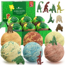Dinosaur Bath Bombs for Kids with Surprise Dino Toys Inside 6 Pack - Large ...