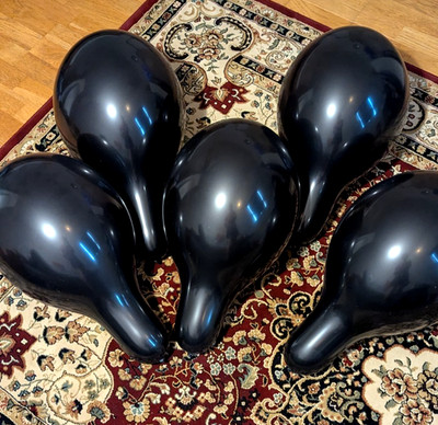 5x Belbal 14'' (~13'') VORGEDEHNT / 35cm Schwarz Luftballons Looner 5Stk.