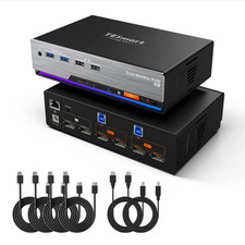 TESmart KVM Switch 2 Monitore 2 PCs GSync, Fr...
