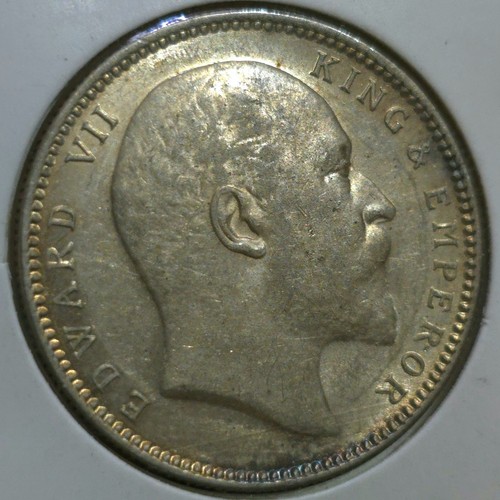 Lustrous British India Edward 7 Silver Rupee 1905 Calcutta Rare In This Grade M3 - Picture 3 of 4