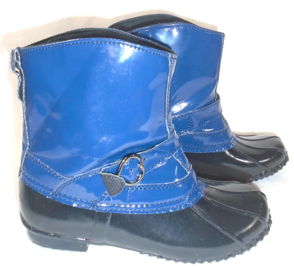 Call It Spring Women's Duck Boots, Blue/Black Mid Calf, Size 7 - Image 2 of 4