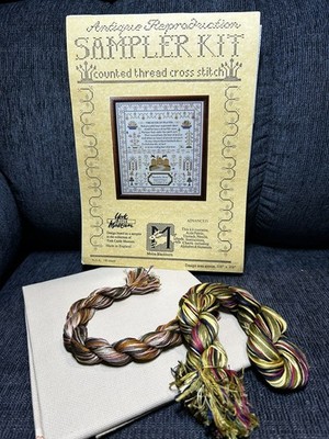 Moira Blackburn Traditional Sampler KIT chart floss Aida 18 ct Elizabeth Oliver 
