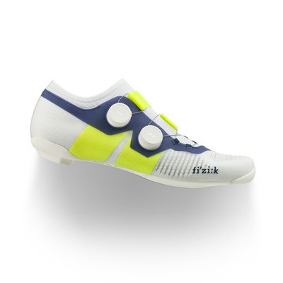 Fahrradschuhe Fizik Vega Carbon Weiß Gelb Fluo