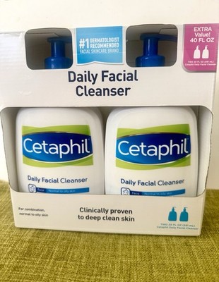 2 XL 20 Oz Each! Cetaphil Daily Facial Cleanser for Normal/Oily Skin