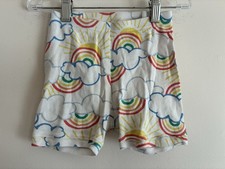 baby Gap Kids Girls Colorful Rainbow 100 Cotton Pull On PJ Shorts Cream 4 Yrs