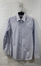 Hugo Boss Men's Gulio Blue Striped Button Up Dress Shirt Sz 15 32/33 COA