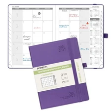 POPRUN Monthly Planner 2026-2027 Medium- 6.5 x 8.5 Soft Cover, 18-Month Calen...