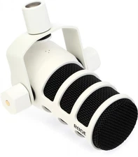 Rode PodMic Cardioid Dynamic Broadcast Microphone - White