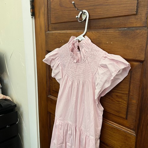 SEA NEW YORK Mock Neck Long Dress Tiered Purple Pink XXS $495 Ruffle Sleeve - Picture 5 of 14