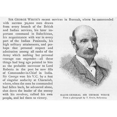 Generalmajor Sir George White - Antiker Druck 1893