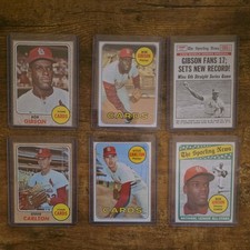 Topps Bob Gibson Steve Carlton 1968, 1969 Vintage MLB Card Lot 6