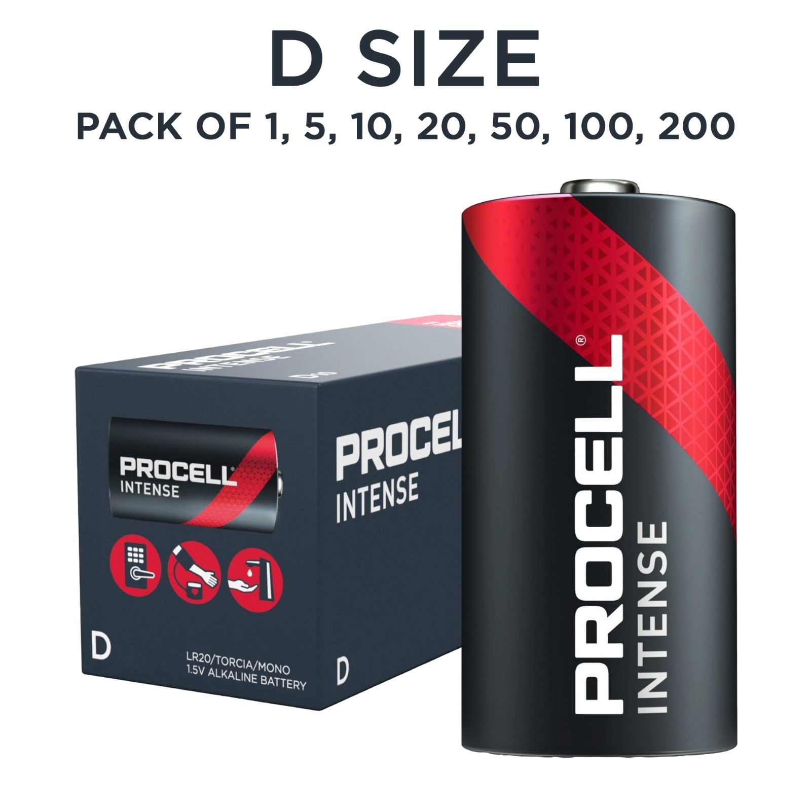 Procell Intense AA , AAA , C , D & 9V Batteries Duracell Industrial Batteries UK