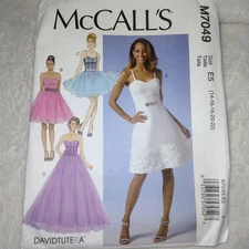 Mccall's Pattern M7049 Sizes 14-22 Misses Dresses, 4 Styles Long & Short, Uncut
