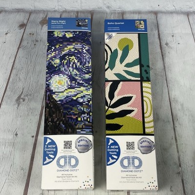 2 DIAMOND DOTZ  Art Kit Special Edition Starry Night And Boho Quartet NIB