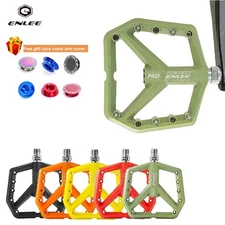 ENLEE 2PCS  9/16 inch Road Bike Pedal Bicycle MTB Wide Nylon Flat Sealed Bearing