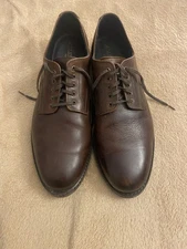 Allen Edmonds Men’s Leather Derby Plain-Toe Pebbled Heel Cap Size 10.5D, Brown