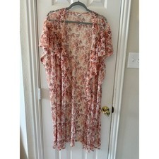 Cato Floral Lace Ruffle Front Dress Sheer Overlay Romantic Boho 18/20W Plus