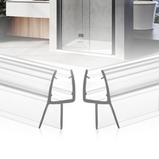 Shower Door Bottom Seal, 2-Pack PVC Strips with Sweep 36" Long, for 3/8" 10mm...